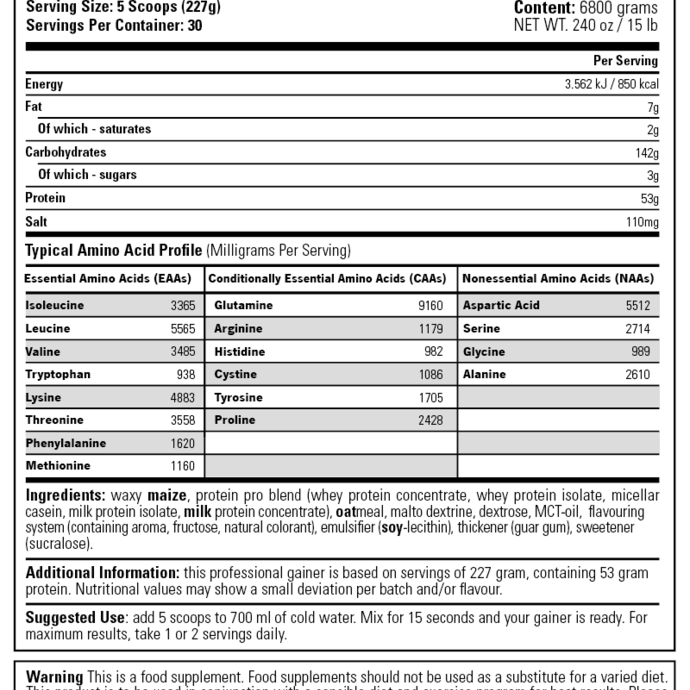 Stacker Giant Mass Gainer 2270 gr (Шоколад)