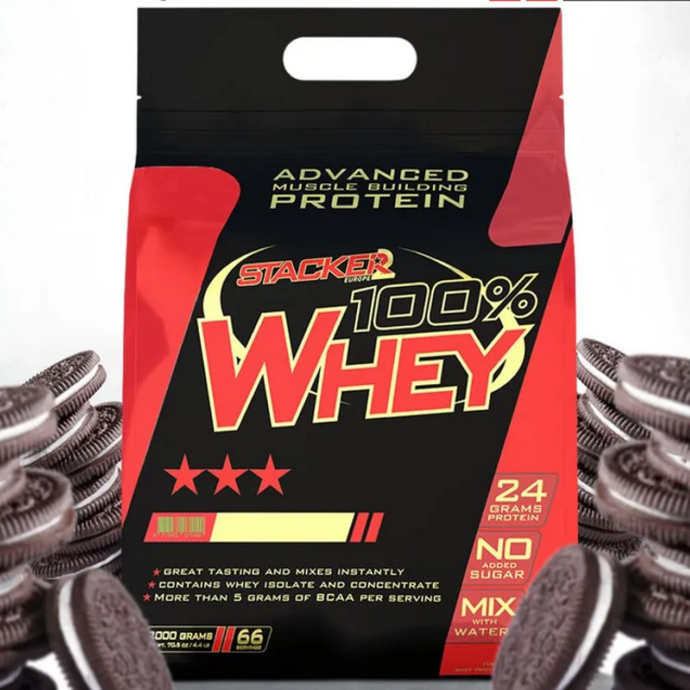 Stacker2 Europe 100% Whey პროტეინი 2000gr (ორცხობილა კრემით)